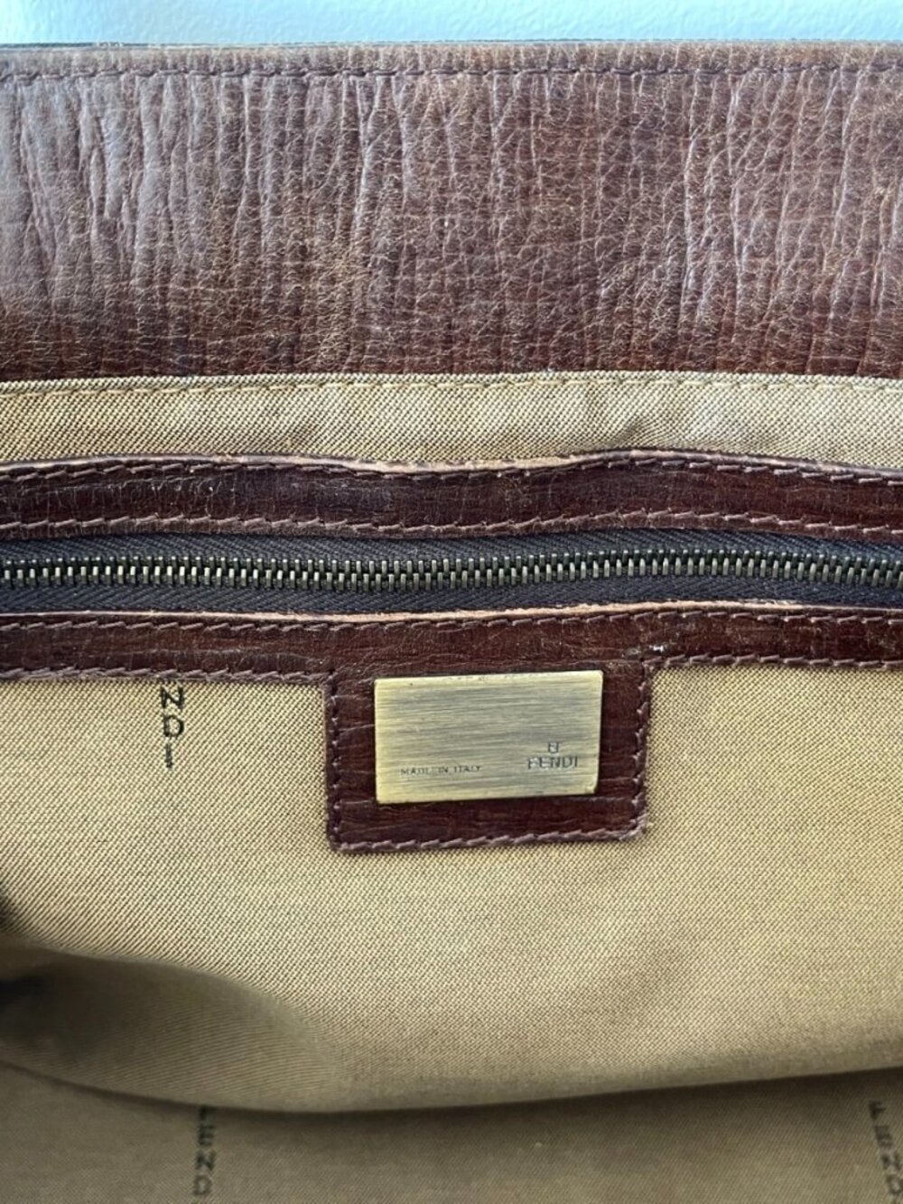 FENDI Zucca Du Jour Leather Trim Handle Canvas Tote w/Card & Dust Bag & Box - Picture 14 of 16